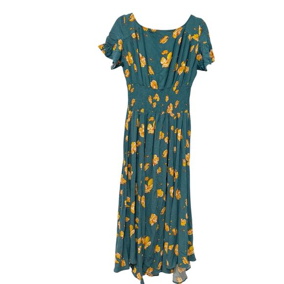 Free People Floral Printed So Sweetly Wrap Dress Juniper Combo Size Small - Picture 13 of 13